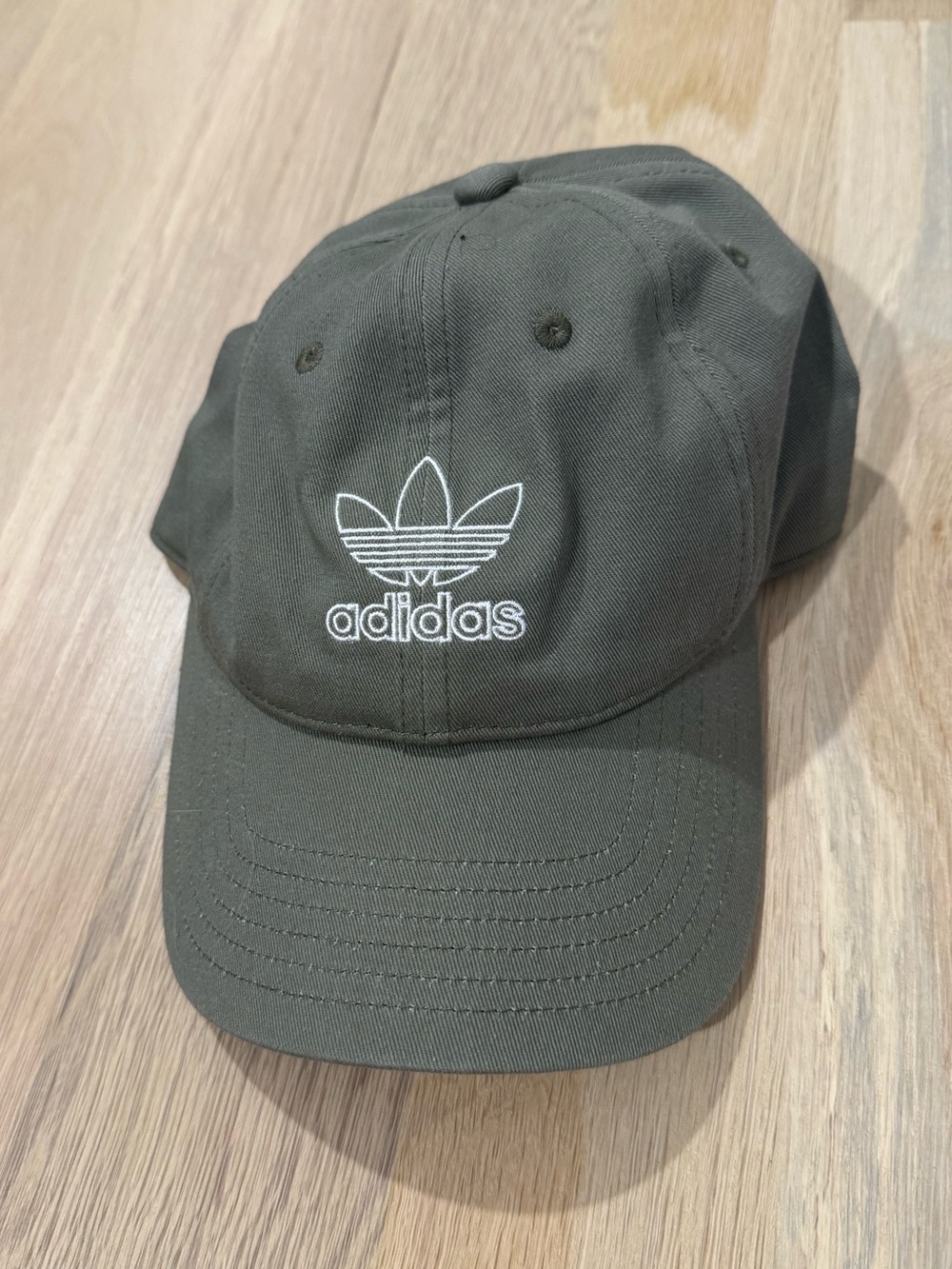 adidas Olive Green Trefoil Cap with White Logo